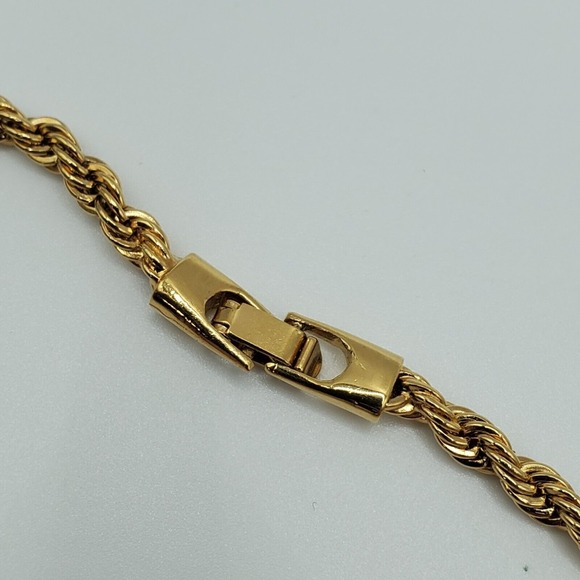 Twisted Rope Chain Necklace and Bracelet Gold Red Tone Womens Fashion Jewelry - Picture 6 of 10